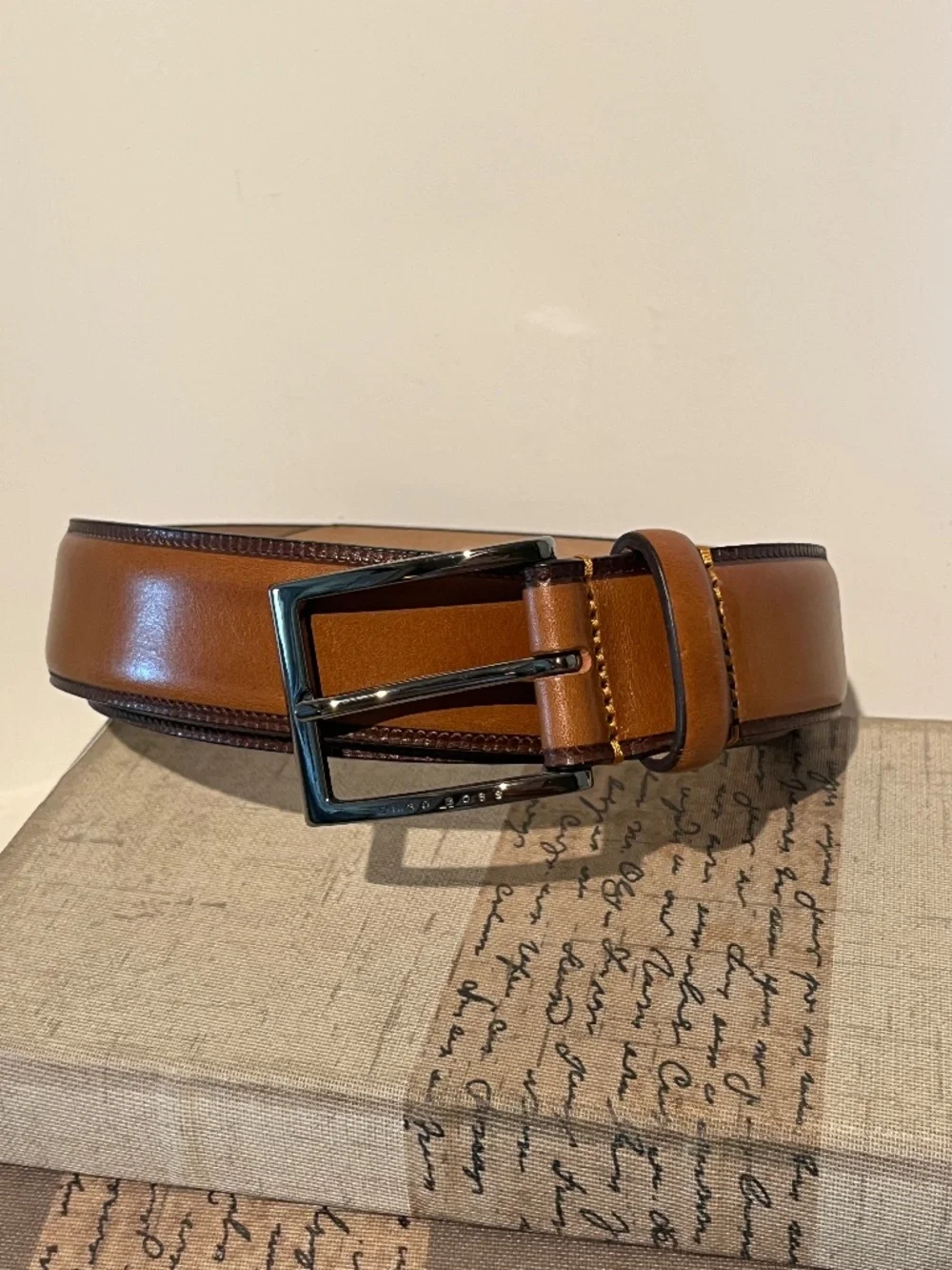 BOSS by Hugo Boss Men's Brown Leather Belt - Sz 42 - NEW!